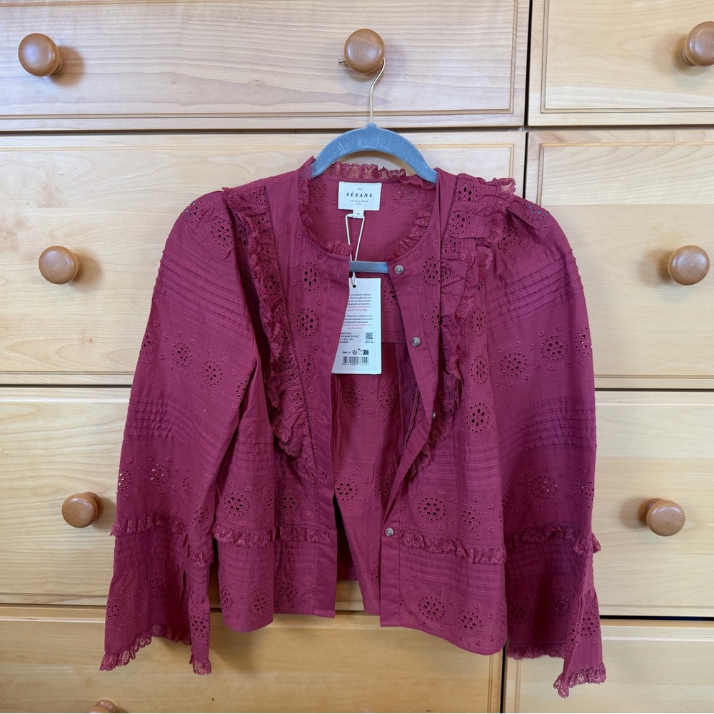 Sézane Nele Shirt in Rosewood - Picture 2 of 3